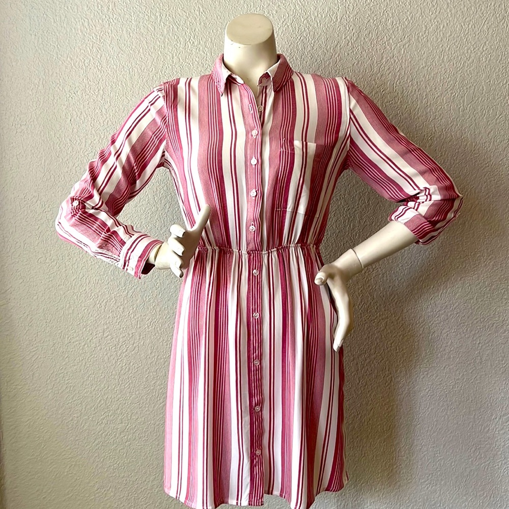 Pink Rose Vintage shirt dress - size Small